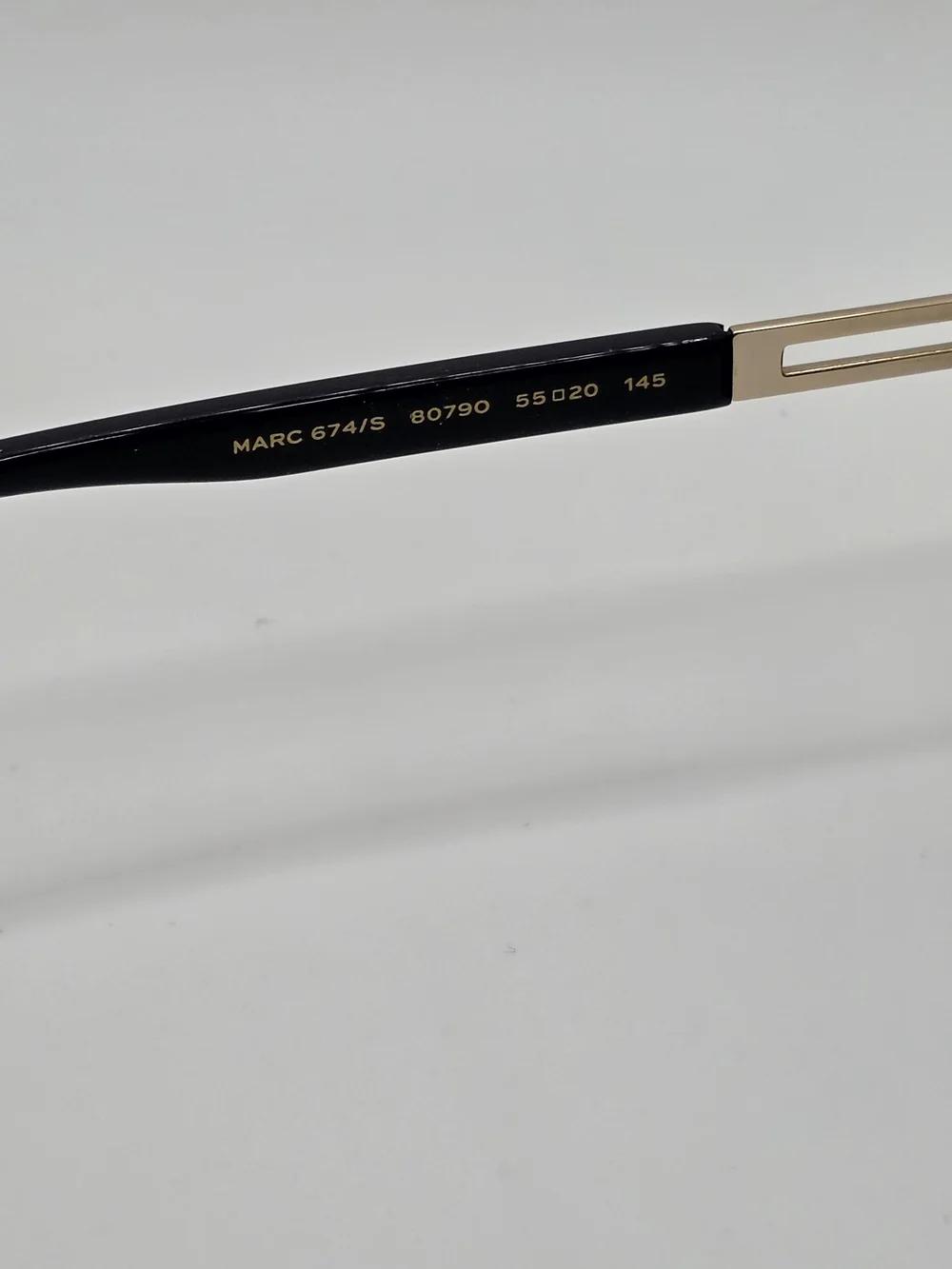Marc Jacobs Unisex Sunglasses Black & Gold Square Frame